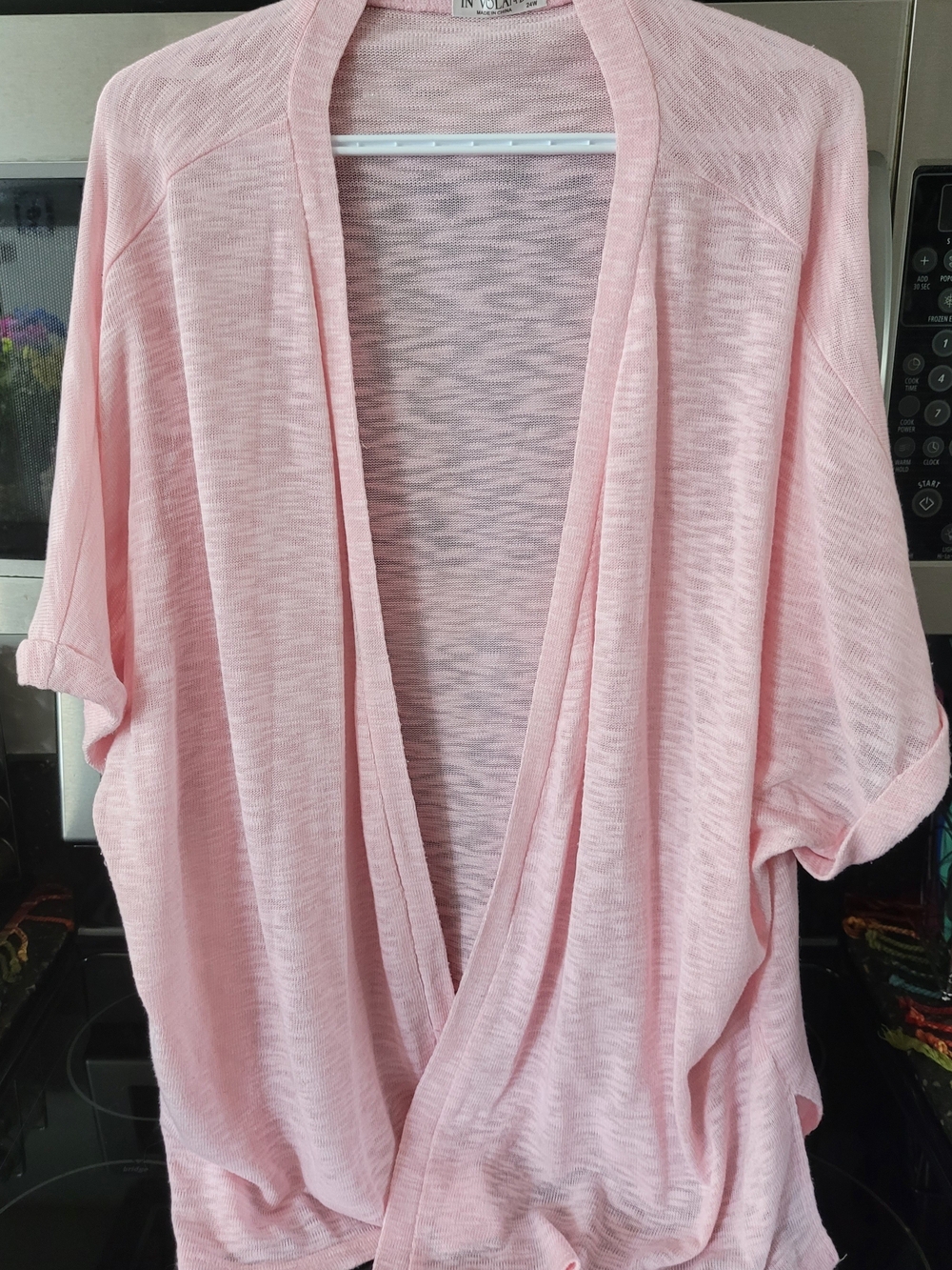 Soft Light Pink Open-Front Women's Knit Cardigan